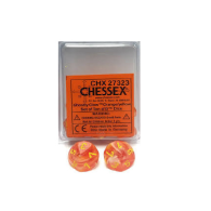 Set Dados Chessex D10 Ghostly Glow Orange/Yellow