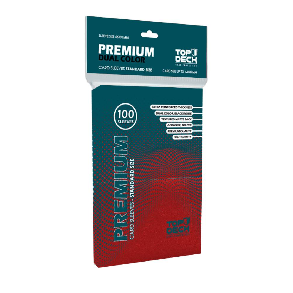 Protector Premium Dual Color Standard Rojo Top Deck x100 66x91mm