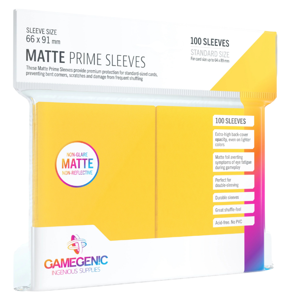GG Matte Prime Sleeves: Protectores Estándar Yellow x100u (66 x 91 mm)