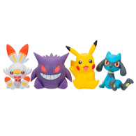 Figuras Pokémon Select (Gengar Scorbunny Riolu Pikachu) Set 4 Pack