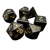 Set Dados Opaque Black/gold Polyhedral 7-Dice Set