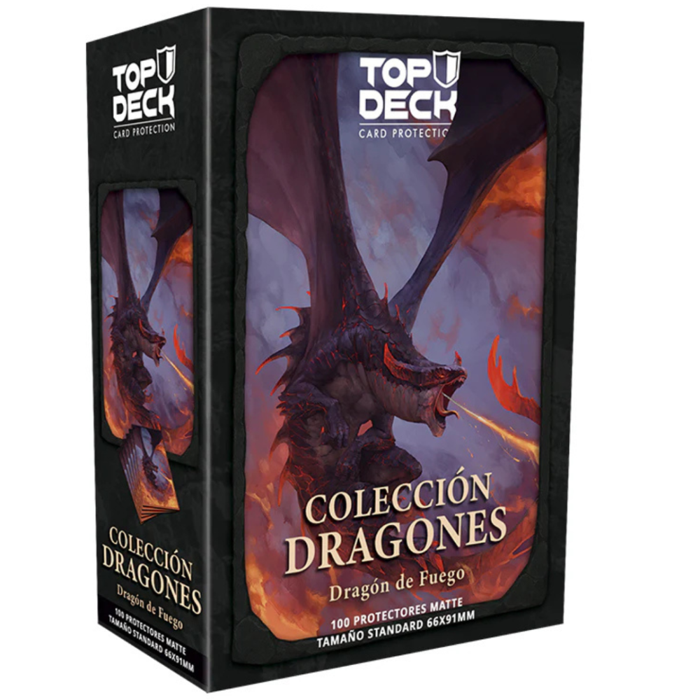 Protectores Standard Top Deck| Colección Dragones - Dragón de Fuego 66x91mm
