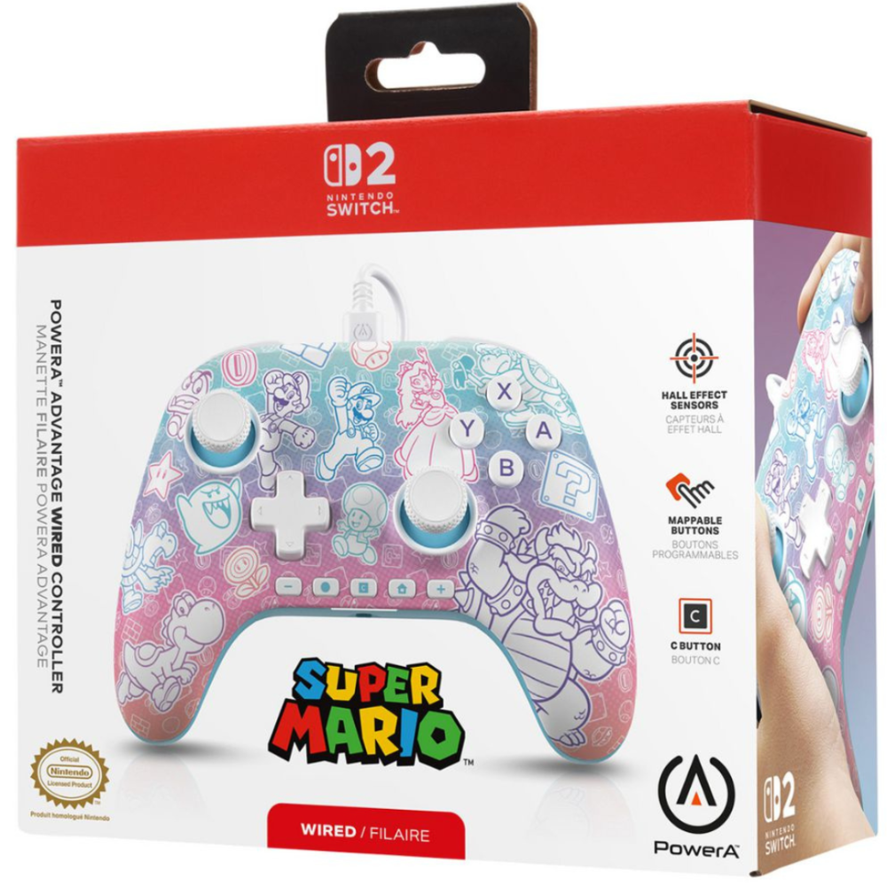 Control Advantage Wired Controller for Nintendo Switch 2 - Mushroom Kingdom
