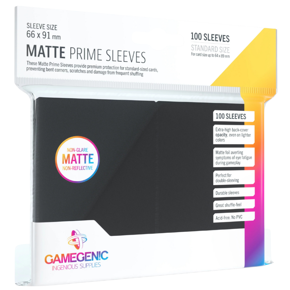GG Matte Prime Sleeves: Protectores Estándar Black x100u (66 x 91 mm)
