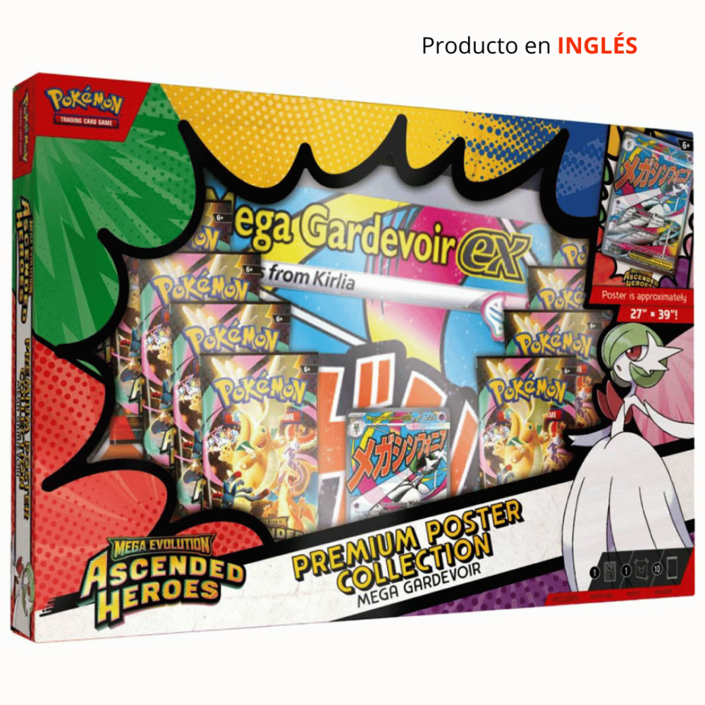 Preventa: Pokemon TCG Mega Evolution - Ascended Heroes Premium Poster Collection - Mega Gardevoir -Inglés