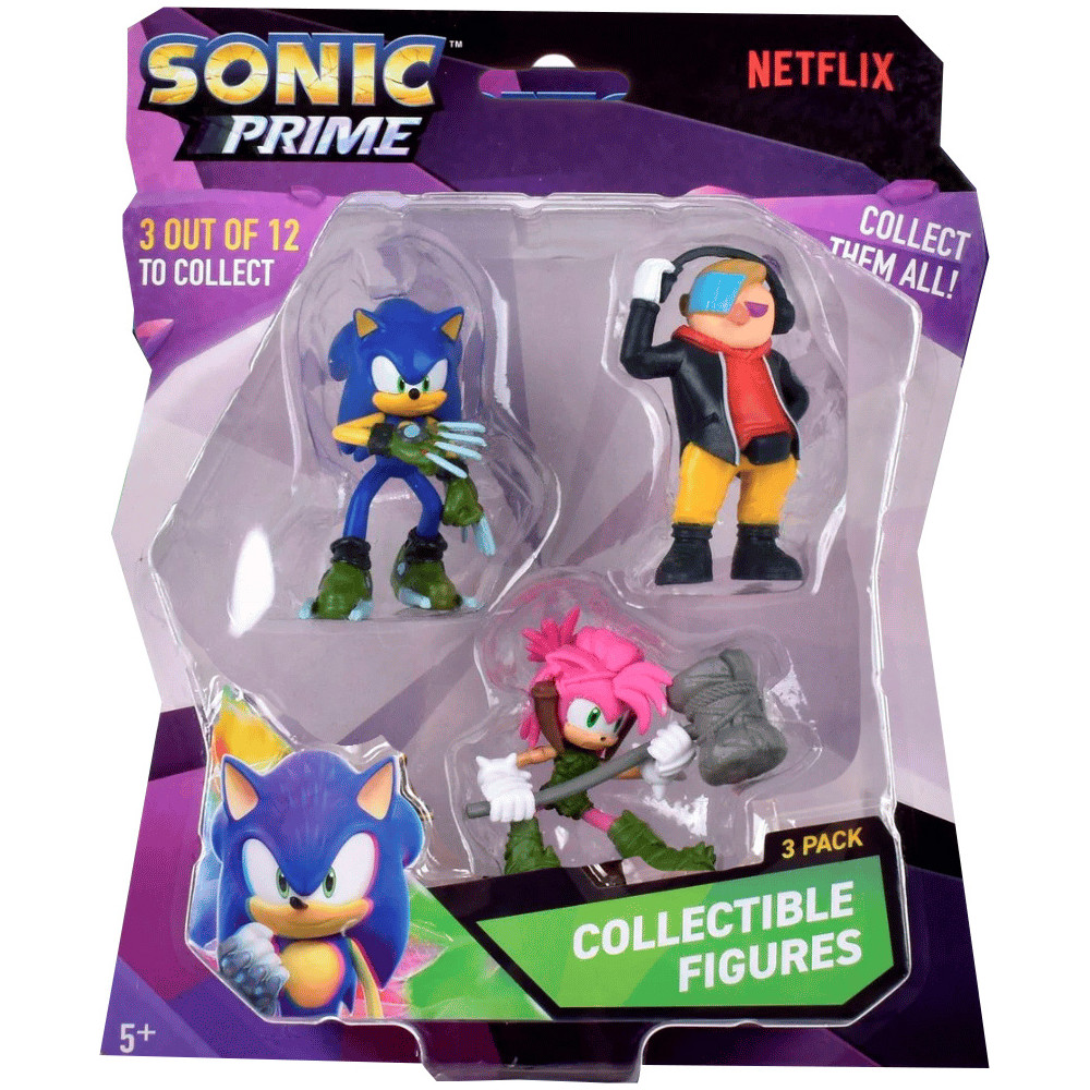 Pack 3 Figuras Sonic De 7 Cms - Pack-1 Amy Con Martillo