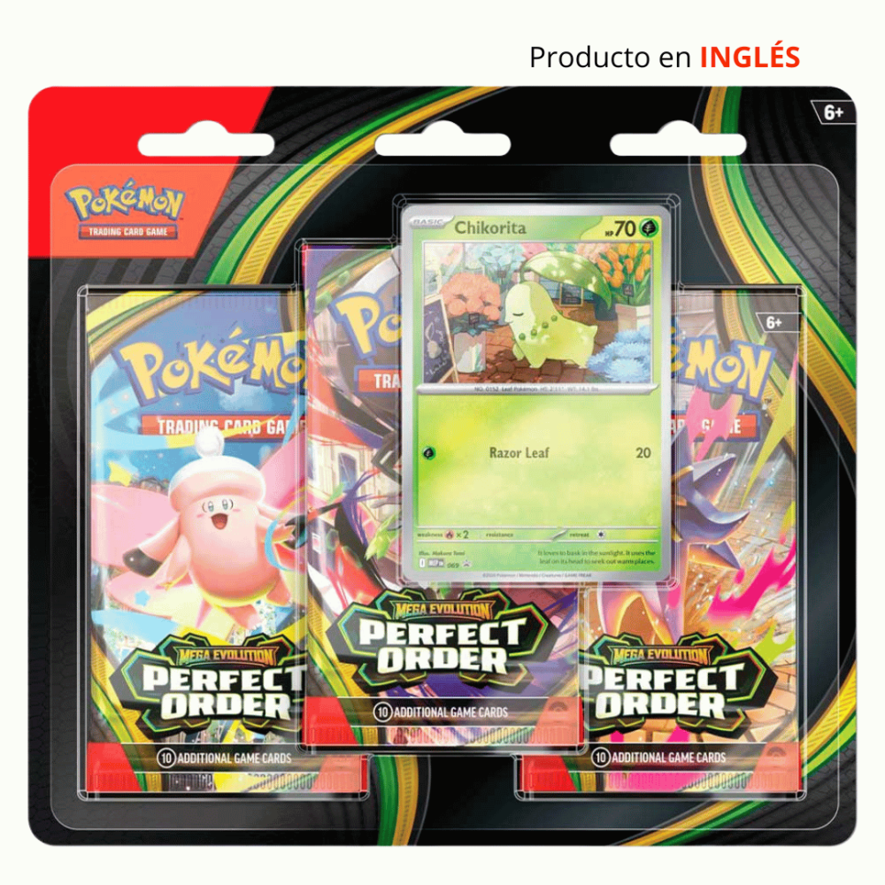 Pokémon TCG Mega Evolution Perfect Order 3 Pack Blister (Inglés)