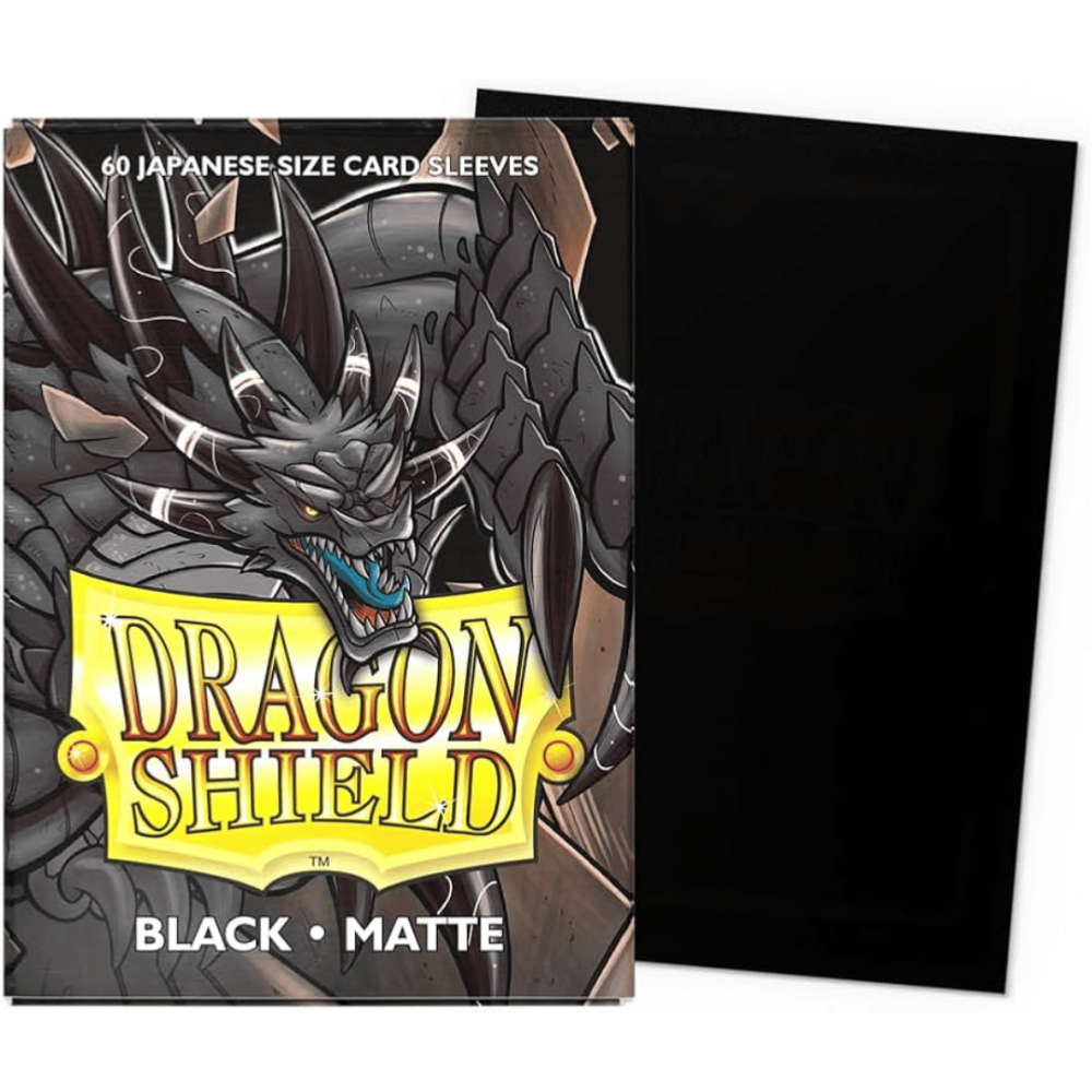 Dragon Shield: Black - 60 Matte Sleeves - Japanese Size