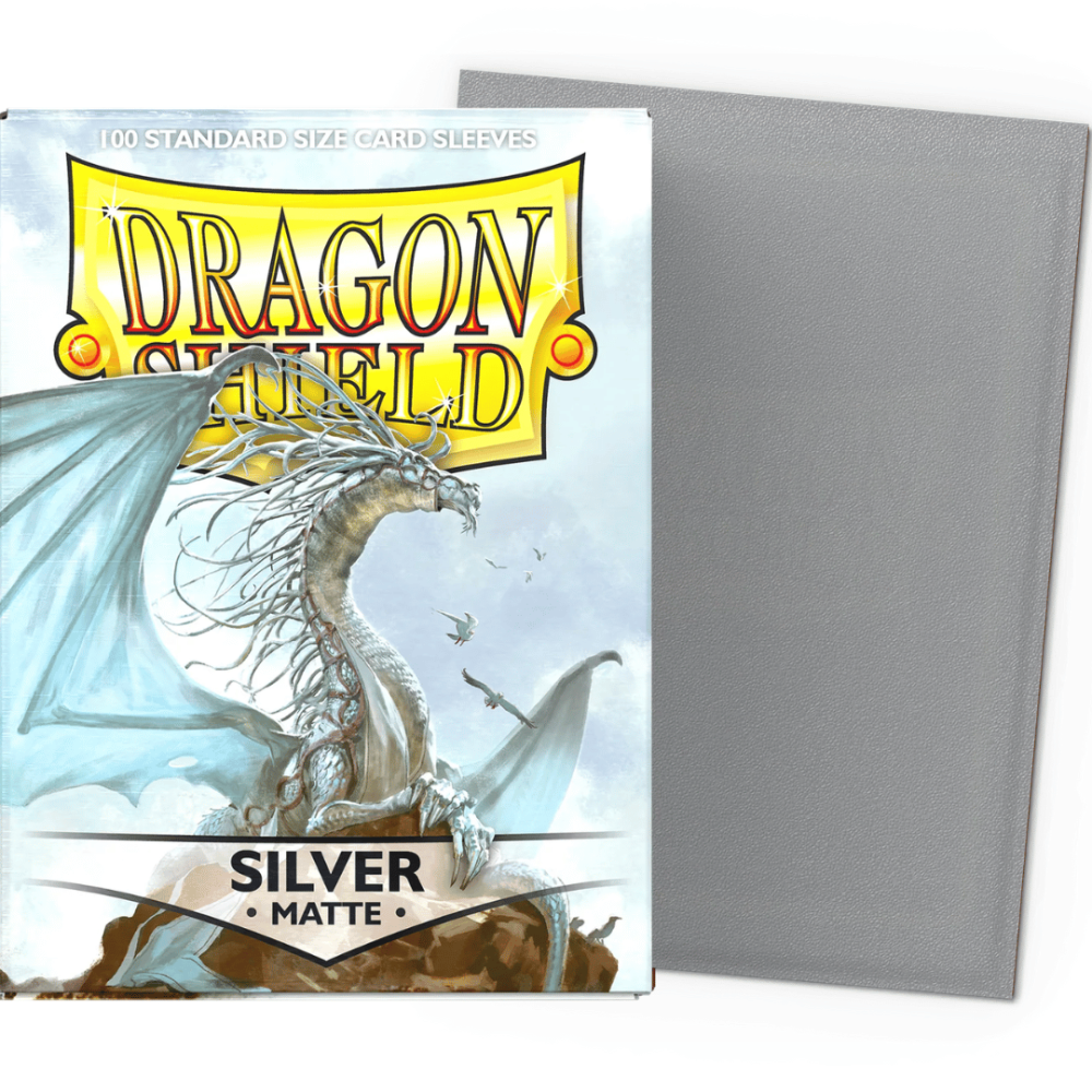 Dragon Shield: Silver - 100 Matte Sleeves - Standard Size