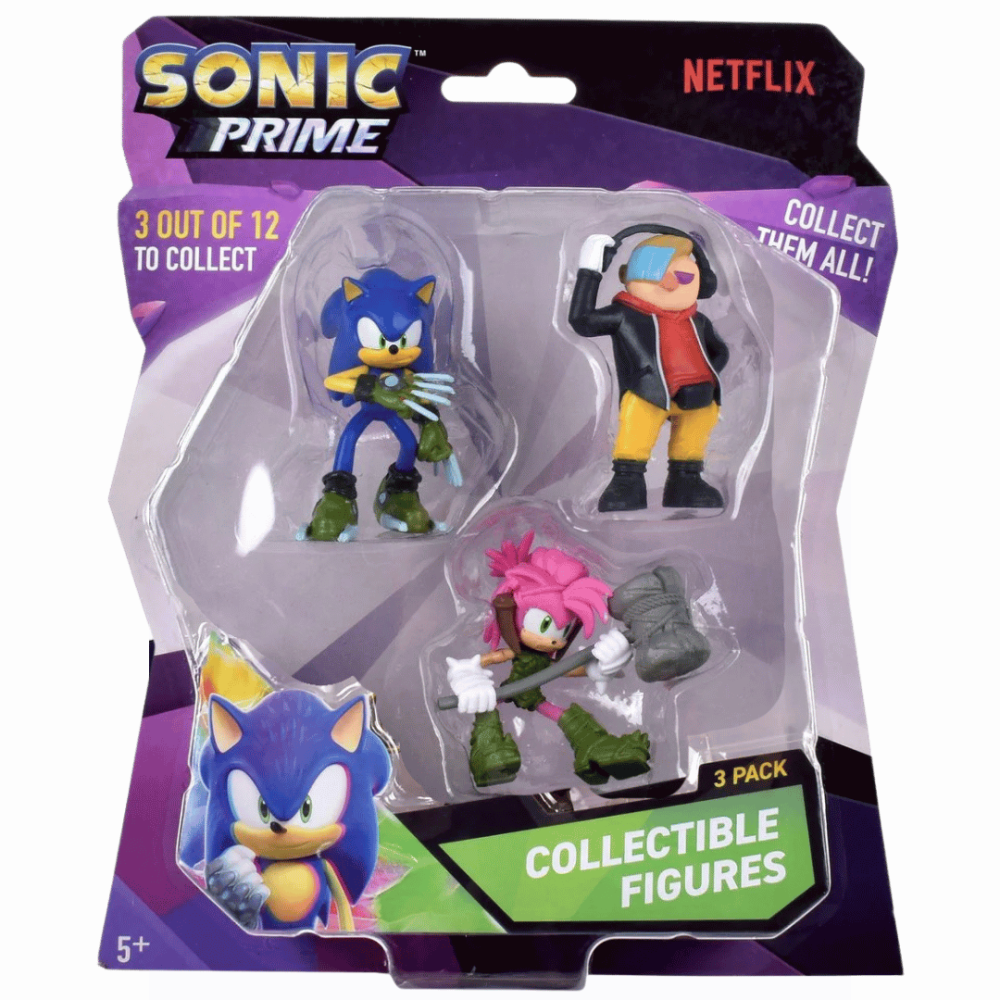 Pack 3 Figuras Sonic De 7 Cms Sonic, Amy, Eggman