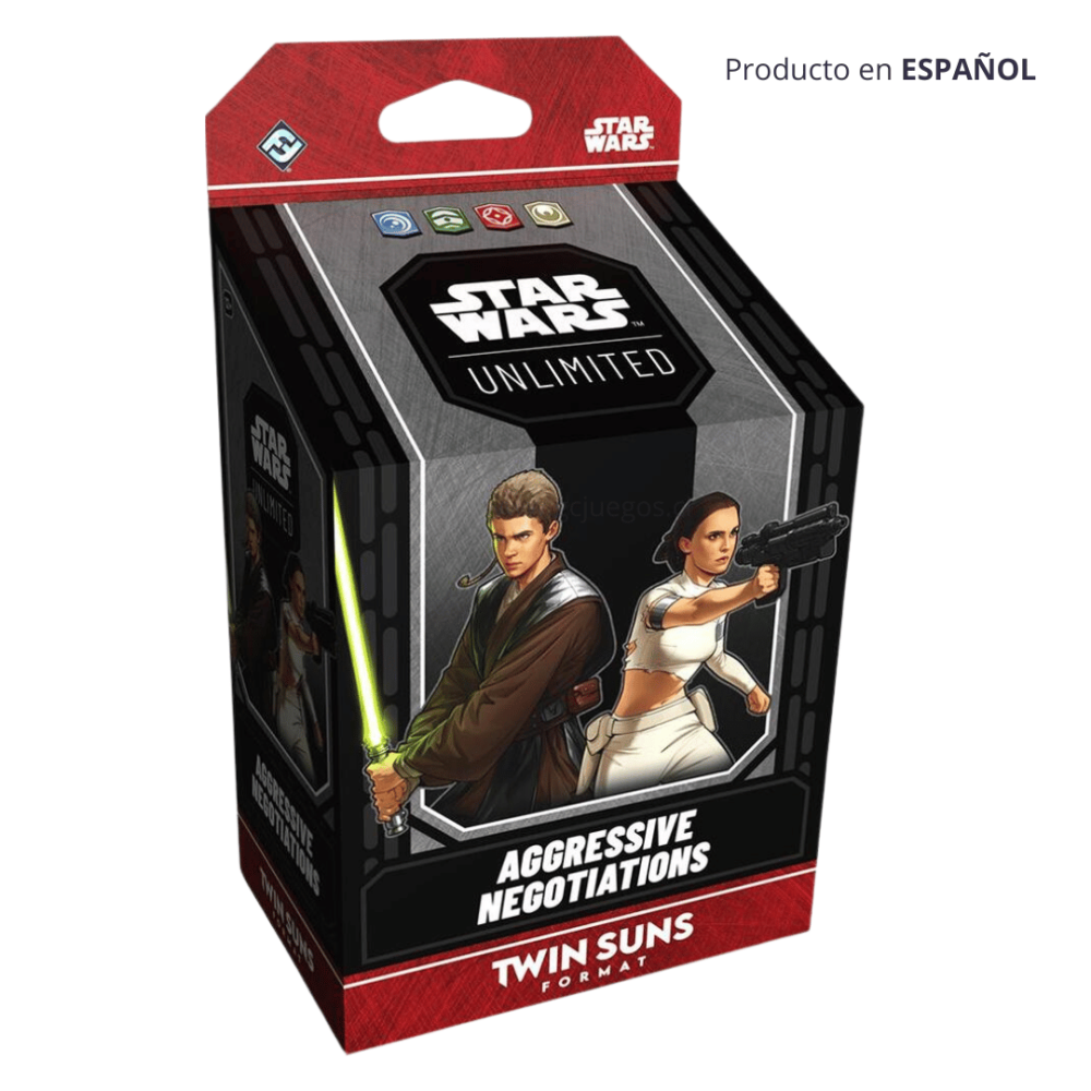 Star Wars Unlimited Negociaciones Agresivas Twin Suns Deck Español