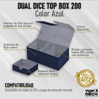 Portamazos Premium TOP Box Dual Dice 200 color Azul - Top Deck